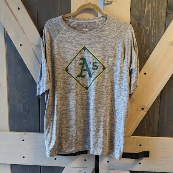 Majestic Gray Oakland A’s Shirt | Size XL - Picture 1 of 3